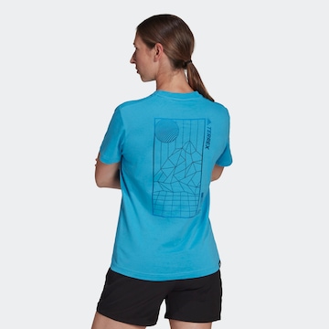 ADIDAS TERREX Функционална тениска 'Mountain Fun' в синьо