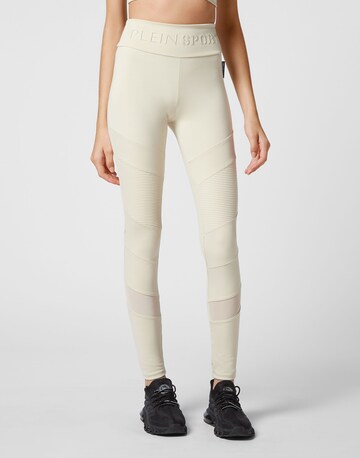 Plein Sport - Skinny Leggings en beige: frente