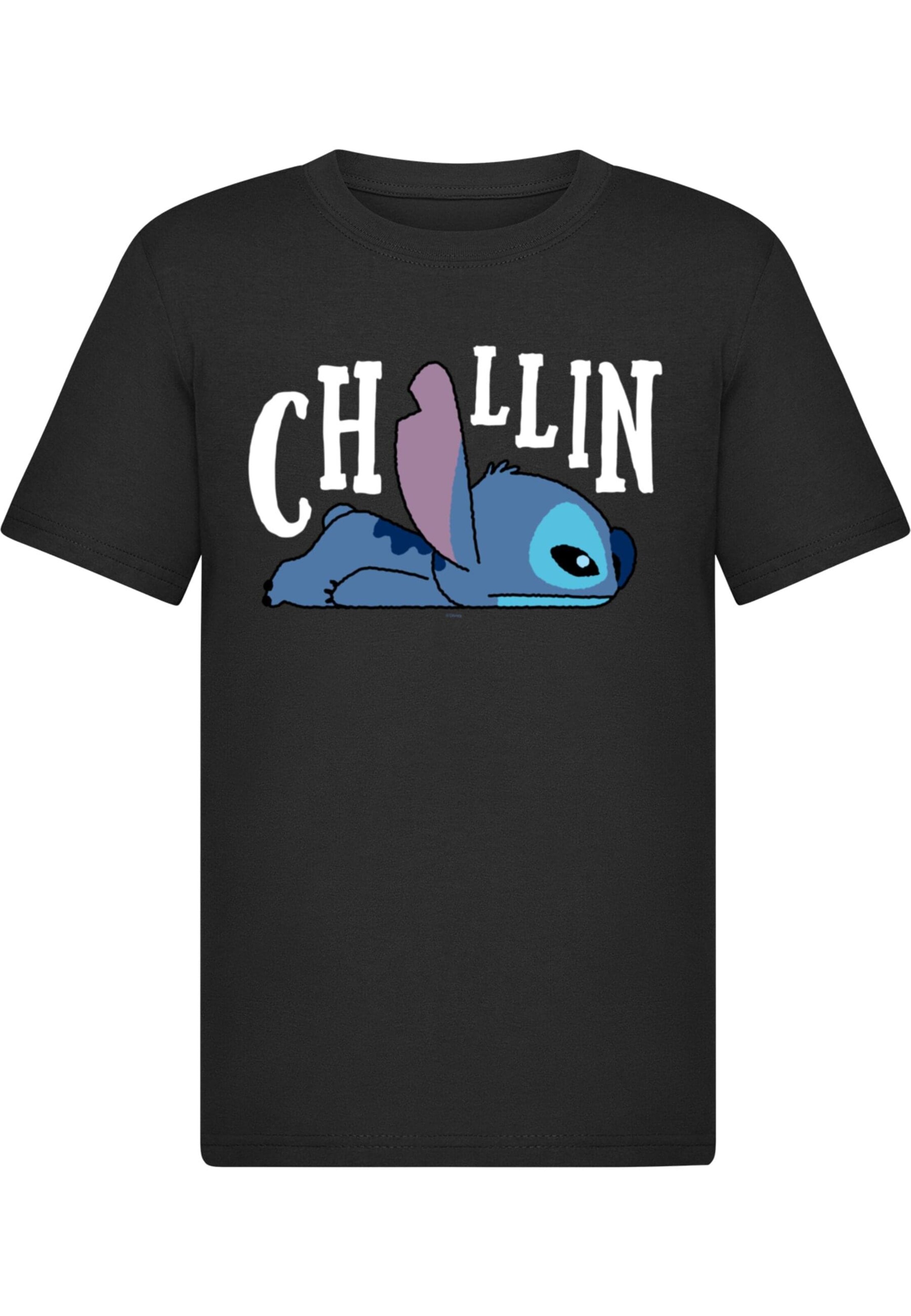 Merchcode Shirt 'Lilo & Stitch' in Zwart: voorkant