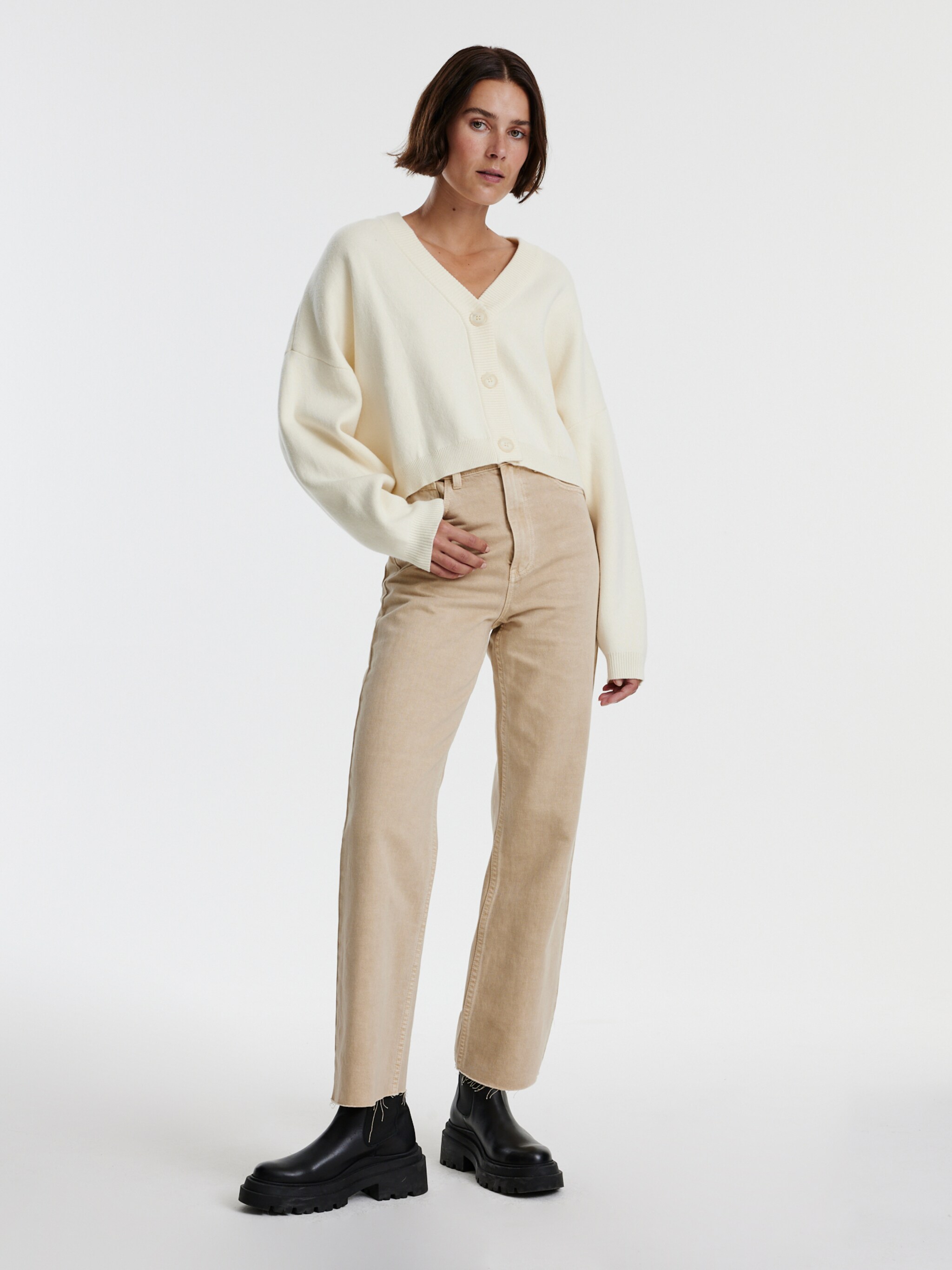EDITED Producten Gebreid vest 'Etta' Beige