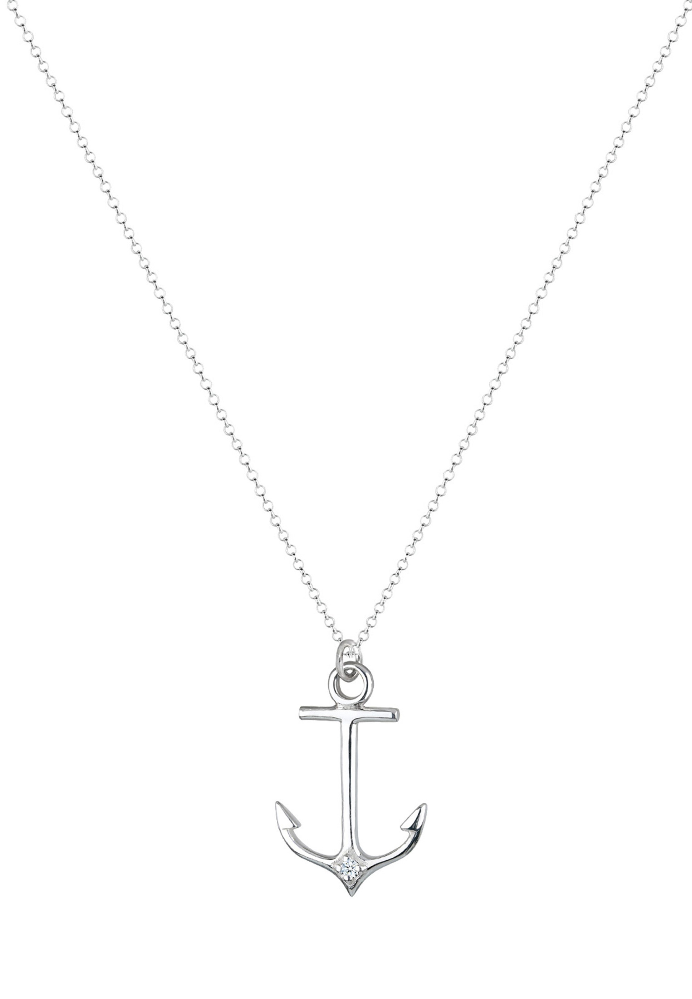 Elli DIAMONDS Ketting 'Anker' in Zilver
