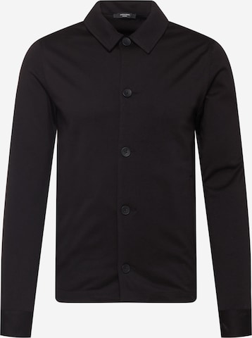 JACK & JONES Zip-Up Hoodie in Black: front