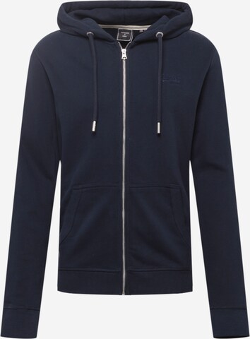 Superdry Zip-Up Hoodie in Blue: front