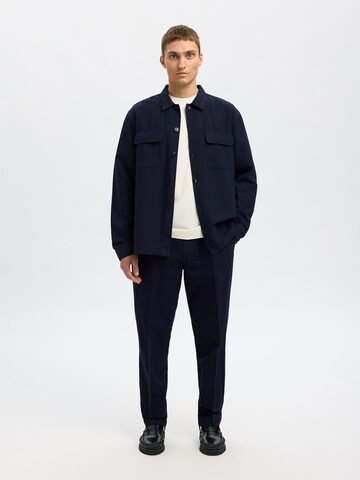 SELECTED HOMME Regular Pressveckad byxa 'SLH196-LEROY' i blå