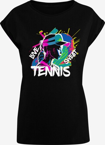 Merchcode T-Shirt 'Tennis Love, Sweat' in Schwarz: predná strana