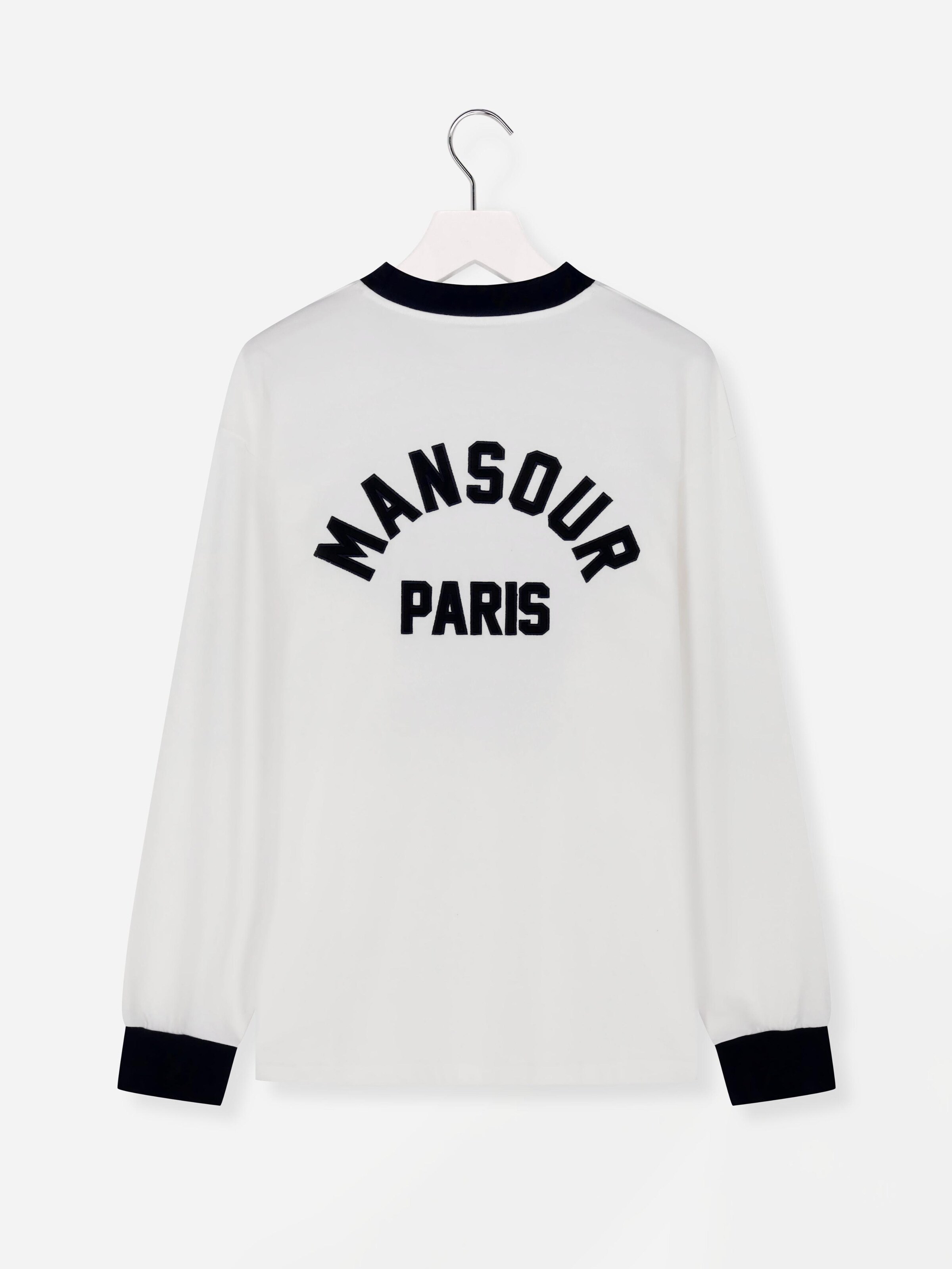 Mansour T-shirt 'Arch Felt Longsleeve' i vit