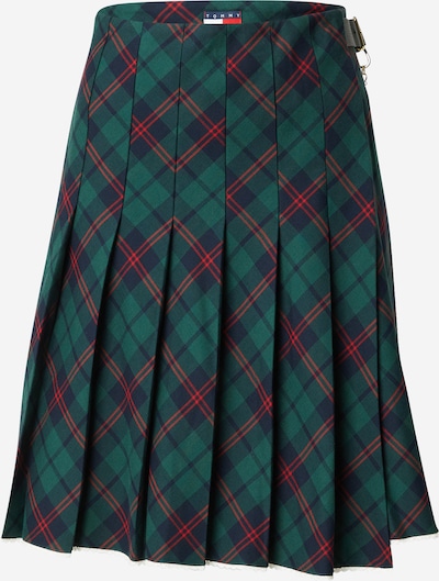 Sijonas iš Tommy Jeans, spalva – tamsiai mėlyna jūros spalva / smaragdinė spalva / raudona, Prekių apžvalga