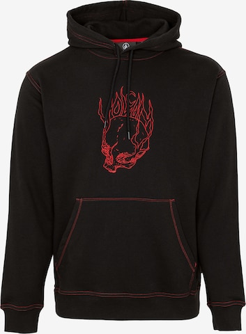 Volcom Sweatshirt 'BURNHER PO' in Zwart: voorkant