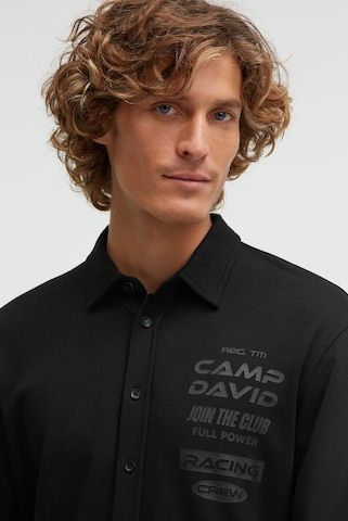 CAMP DAVID Slim fit Button Up Shirt in Black