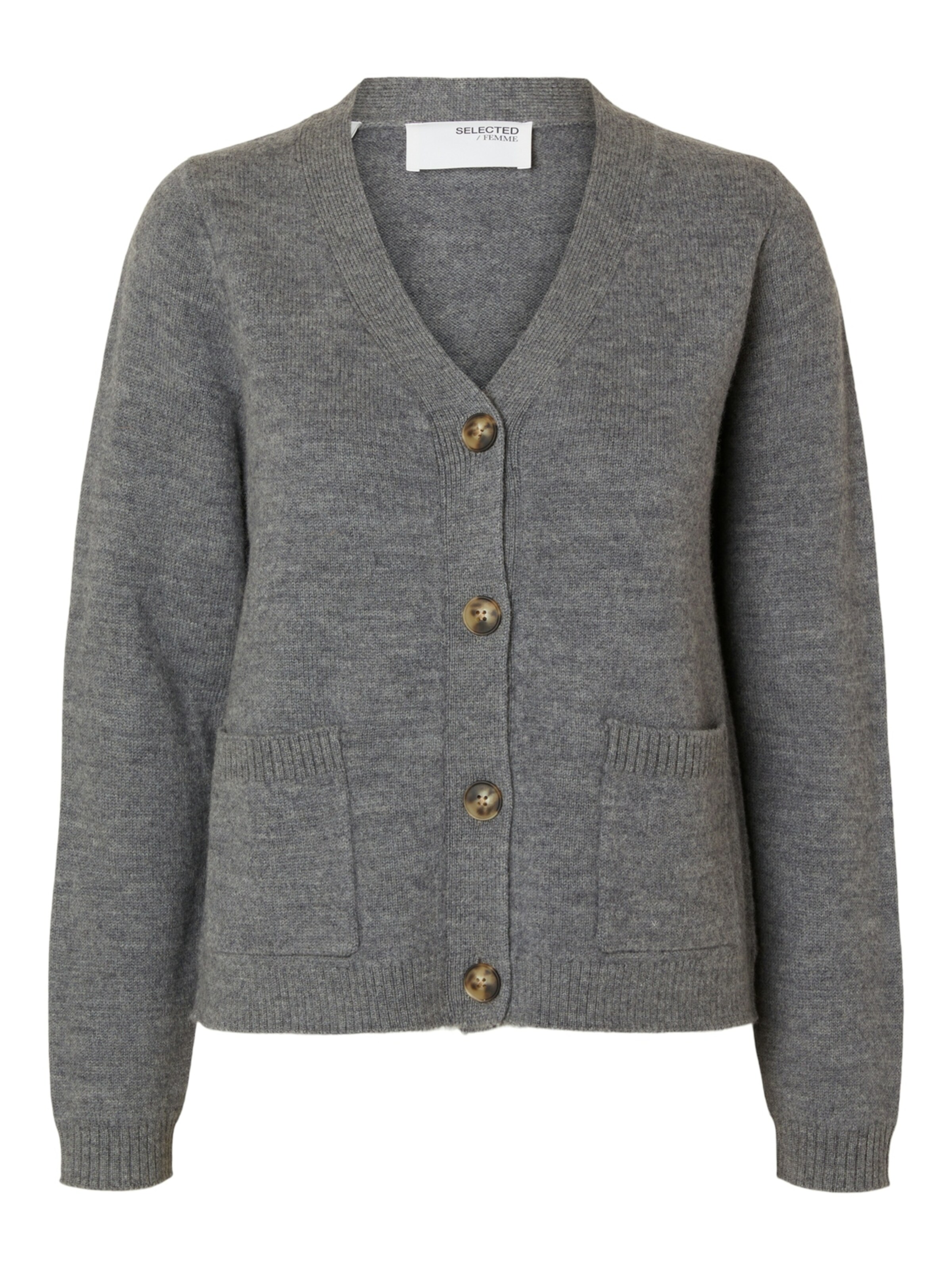 SELECTED Kardigan 'Ana' – šedá: přední strana