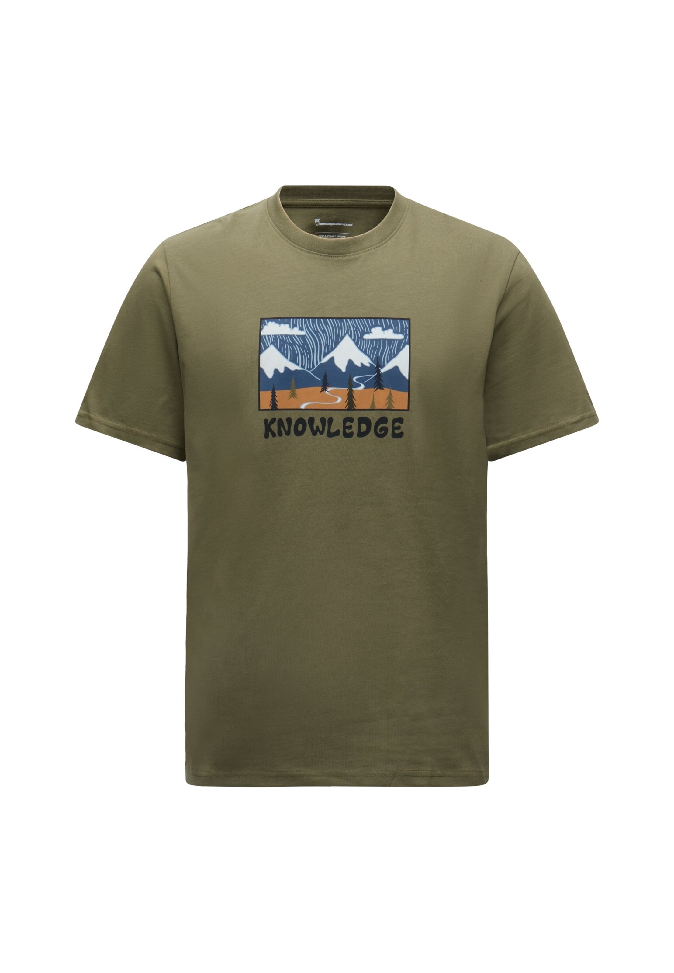 KnowledgeCotton Apparel Shirt in Groen: voorkant