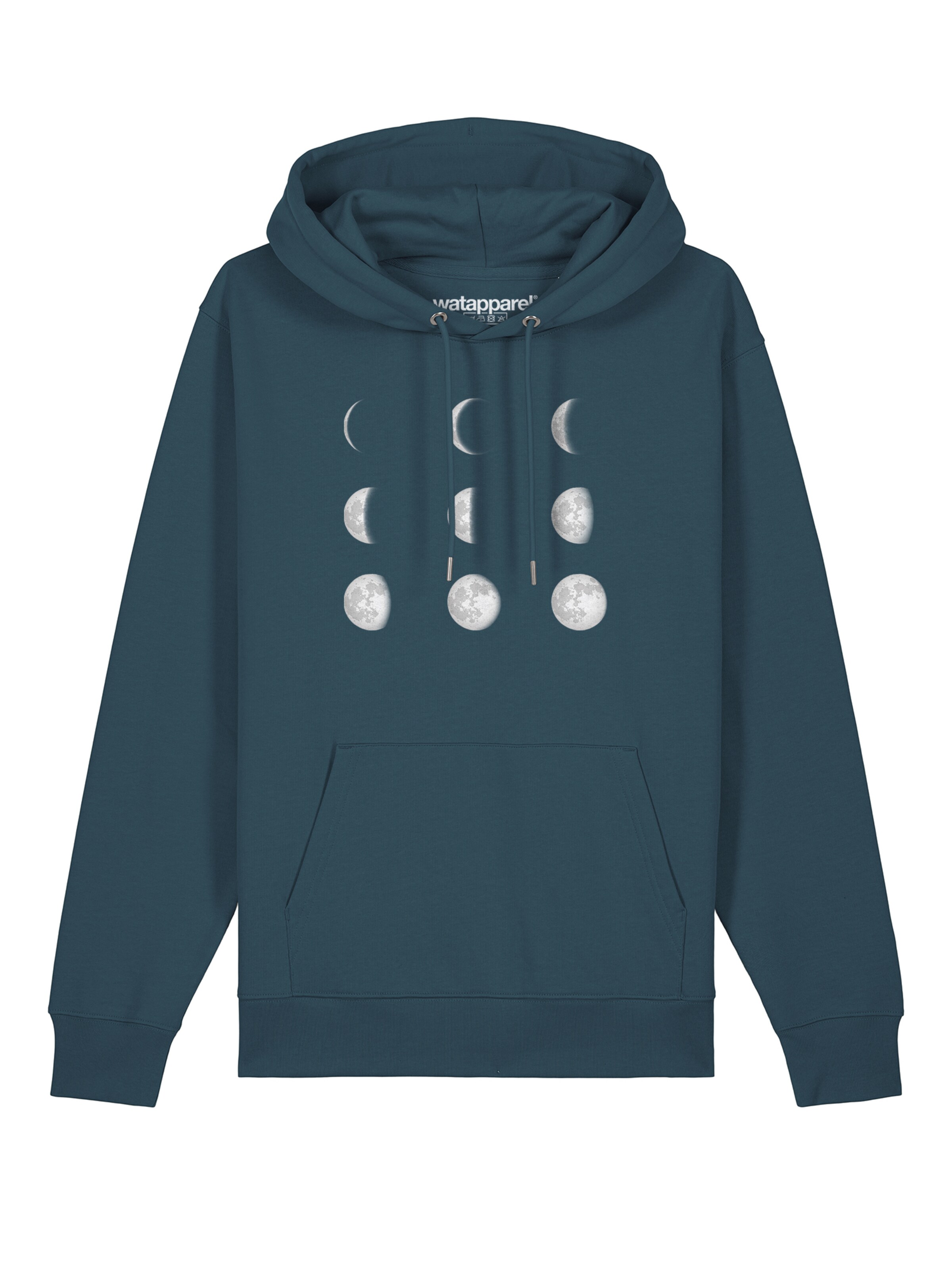 Sweat-shirt ' Moonphases ' Watapparel en bleu : devant