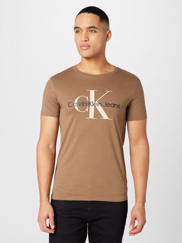 Calvin Klein Jeans T-Shirt in Beige: Vorderseite