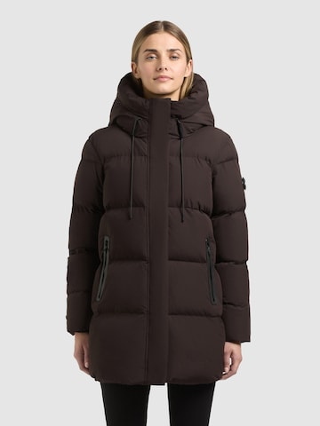 khujo Wintermantel 'Drown2' in Bruin: voorkant