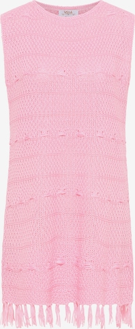 usha FESTIVAL Stickad klänning i rosa: framsida