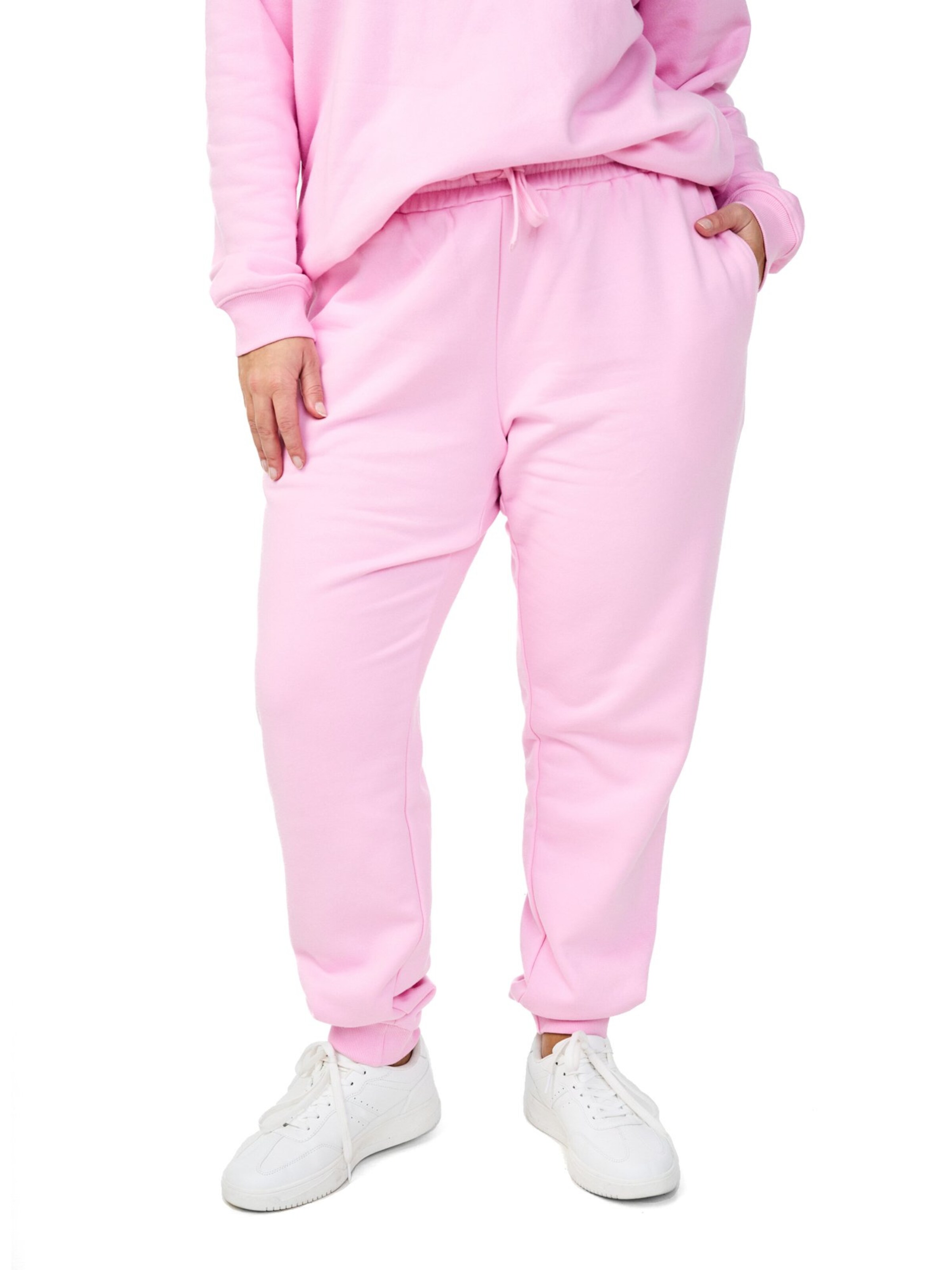 Zizzi Tapered Trousers 'Mrikke' in Pink: front