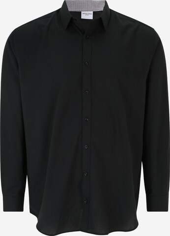 Regular fit Camicia 'Belfast' di Jack & Jones Plus in nero: frontale