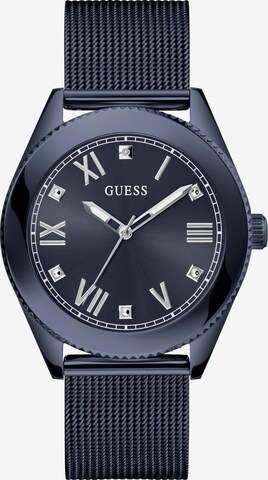 GUESS Analoog horloge 'NOBLE' in Blauw: voorkant