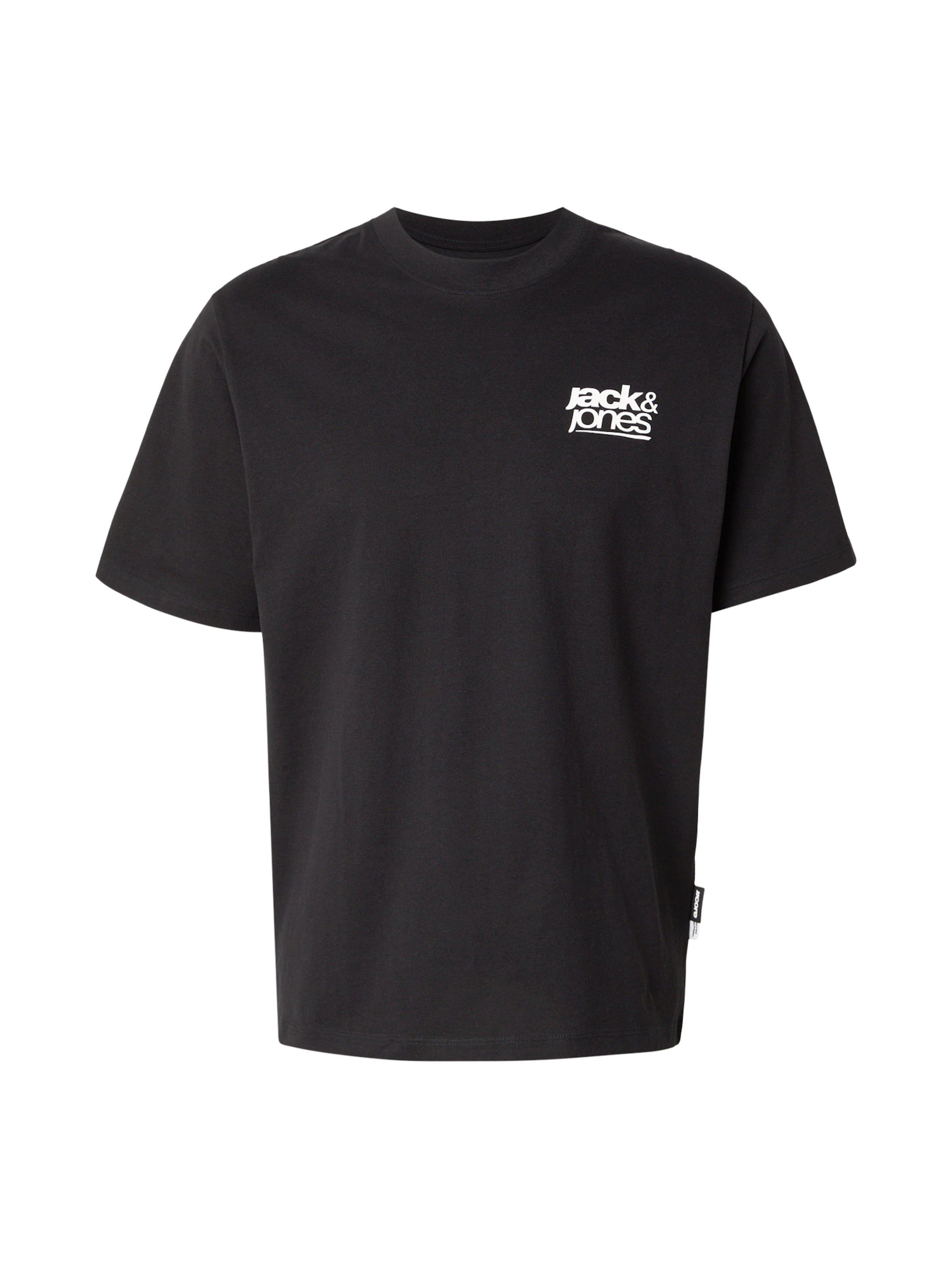 JACK & JONES Shirt 'JCOCLUB BACK PHOTO' in Zwart: voorkant