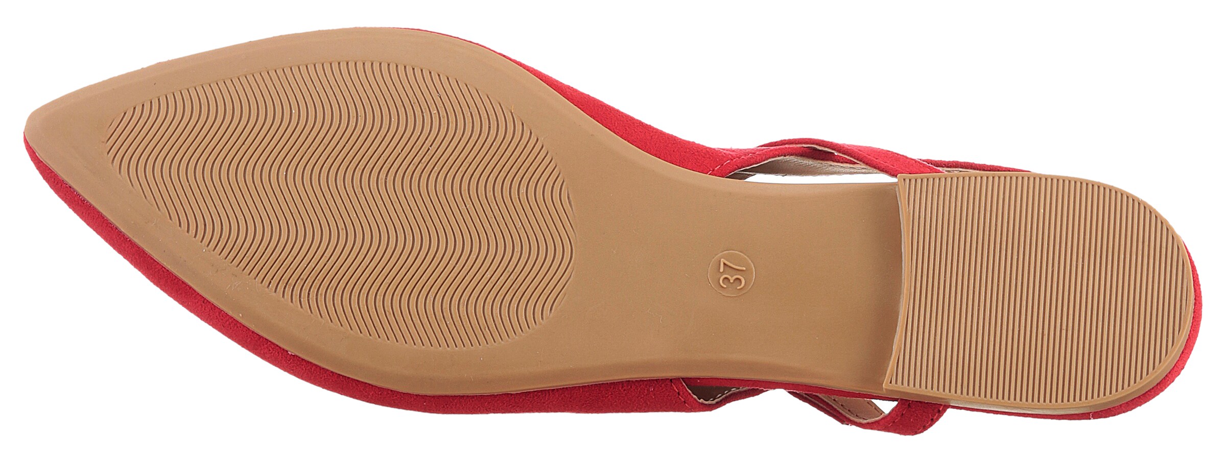 Aniston Ballet Flats with Strap in Red