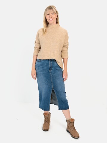 CAMEL ACTIVE Rollkragenpullover aus einem Wollmix in Beige