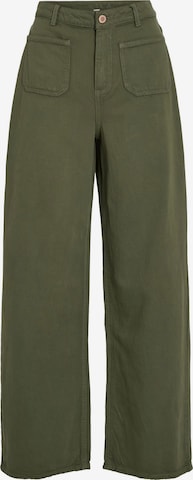 VILA Wide leg Jeans 'CAZO' in Groen: voorkant