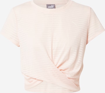 PUMA Performance shirt 'Studio Twist Burnout' in Pink: front