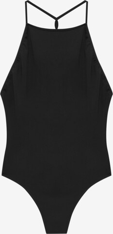 Pull&Bear Koszula body w kolorze czarny: przód