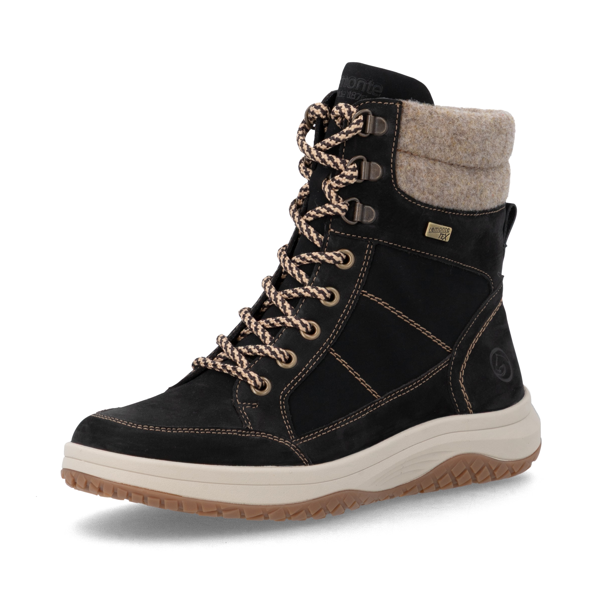 Bottes à lacets ' D3Q72 ' REMONTE en noir : devant