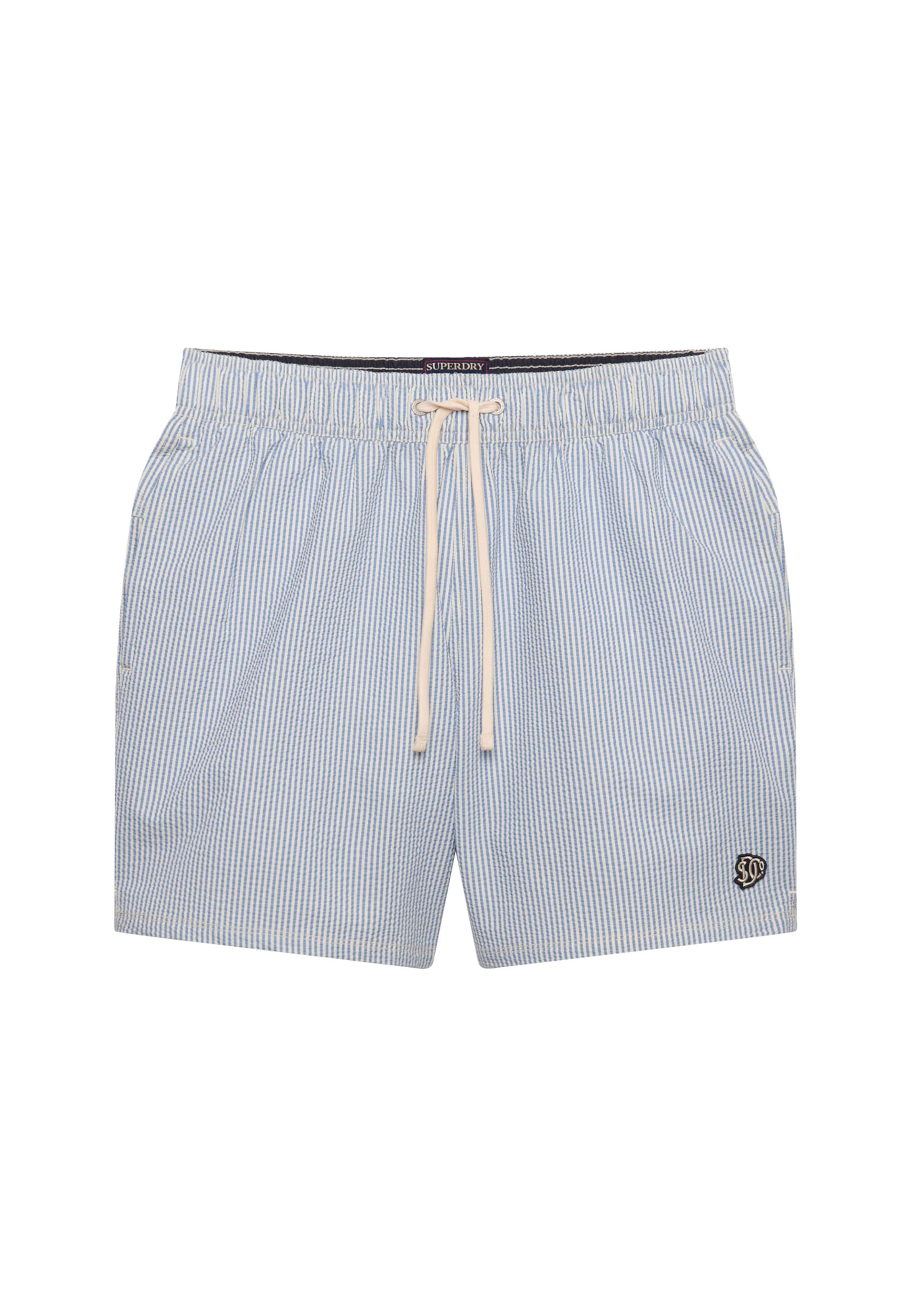 Superdry & Co Zwemshorts 'Seersucker' in Blauw: voorkant