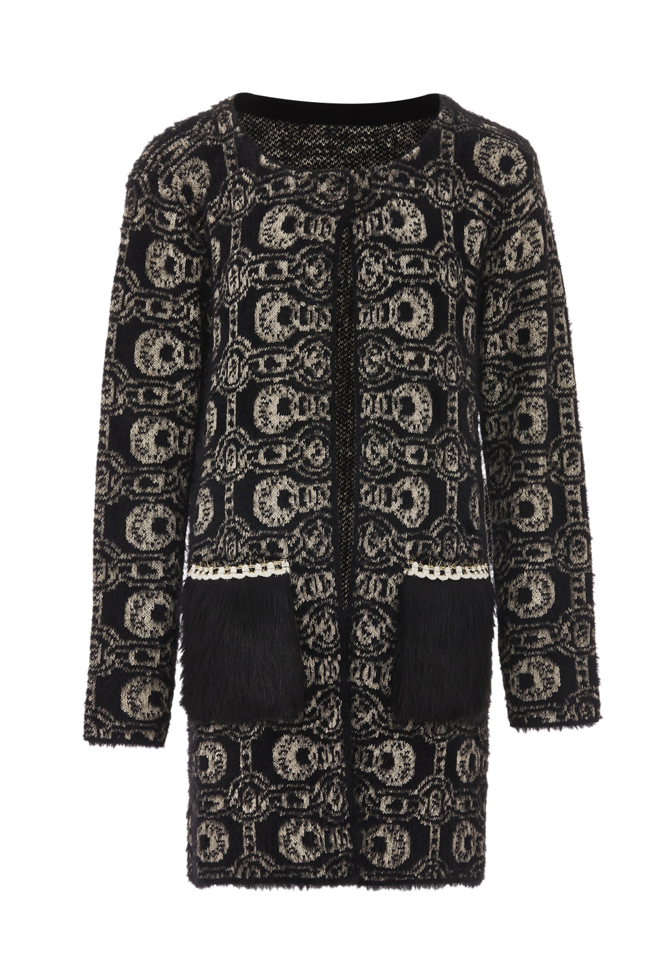 faina Kardigán - Čierna: predná strana