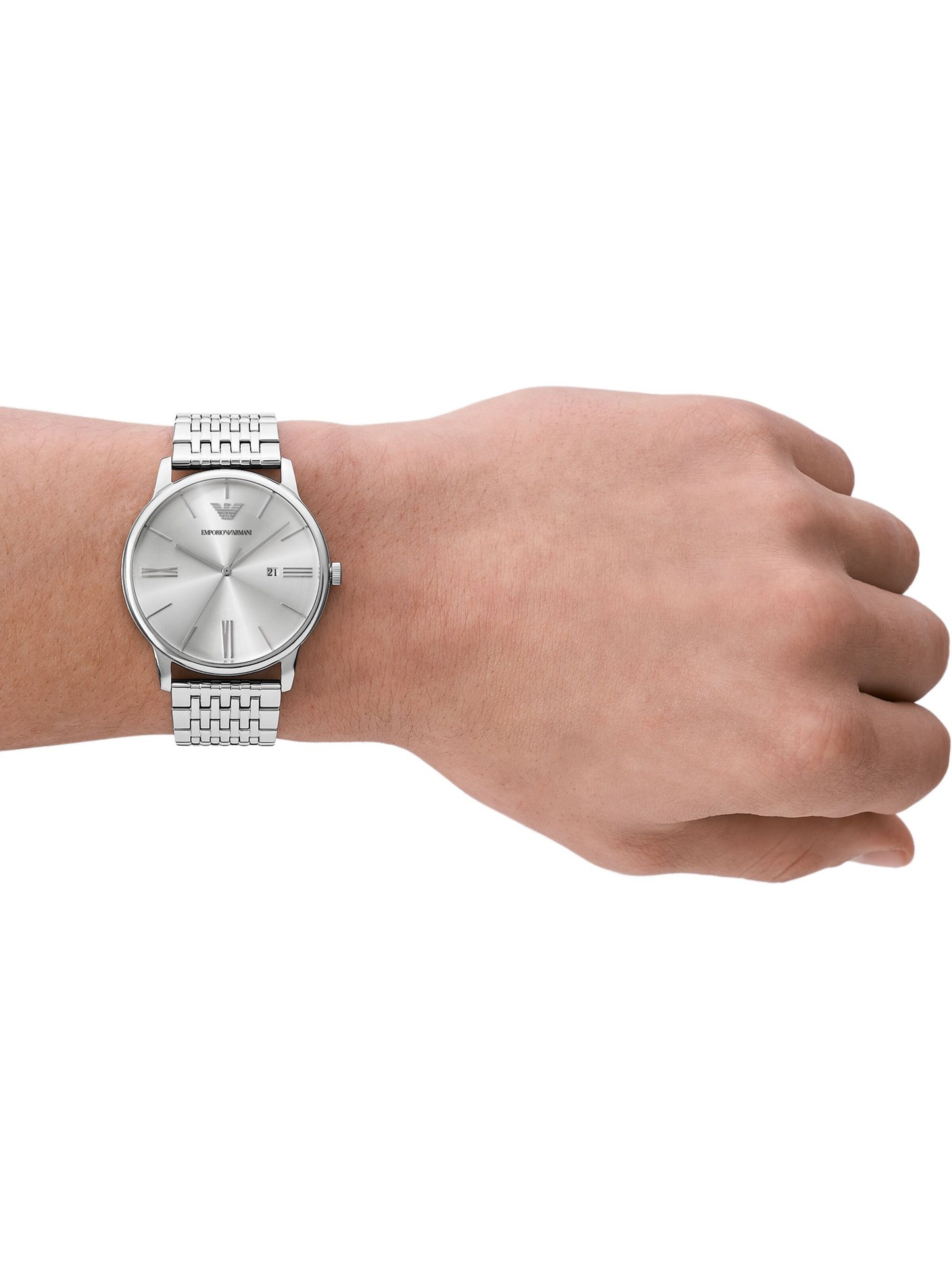 Emporio Armani Analógové hodinky - Strieborná: predná strana