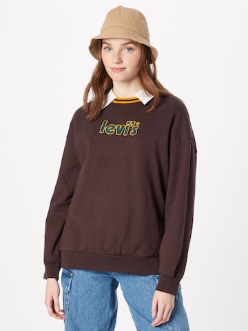 Sweat-shirt 'Graphic Prism Crew' LEVI'S ® en marron : devant