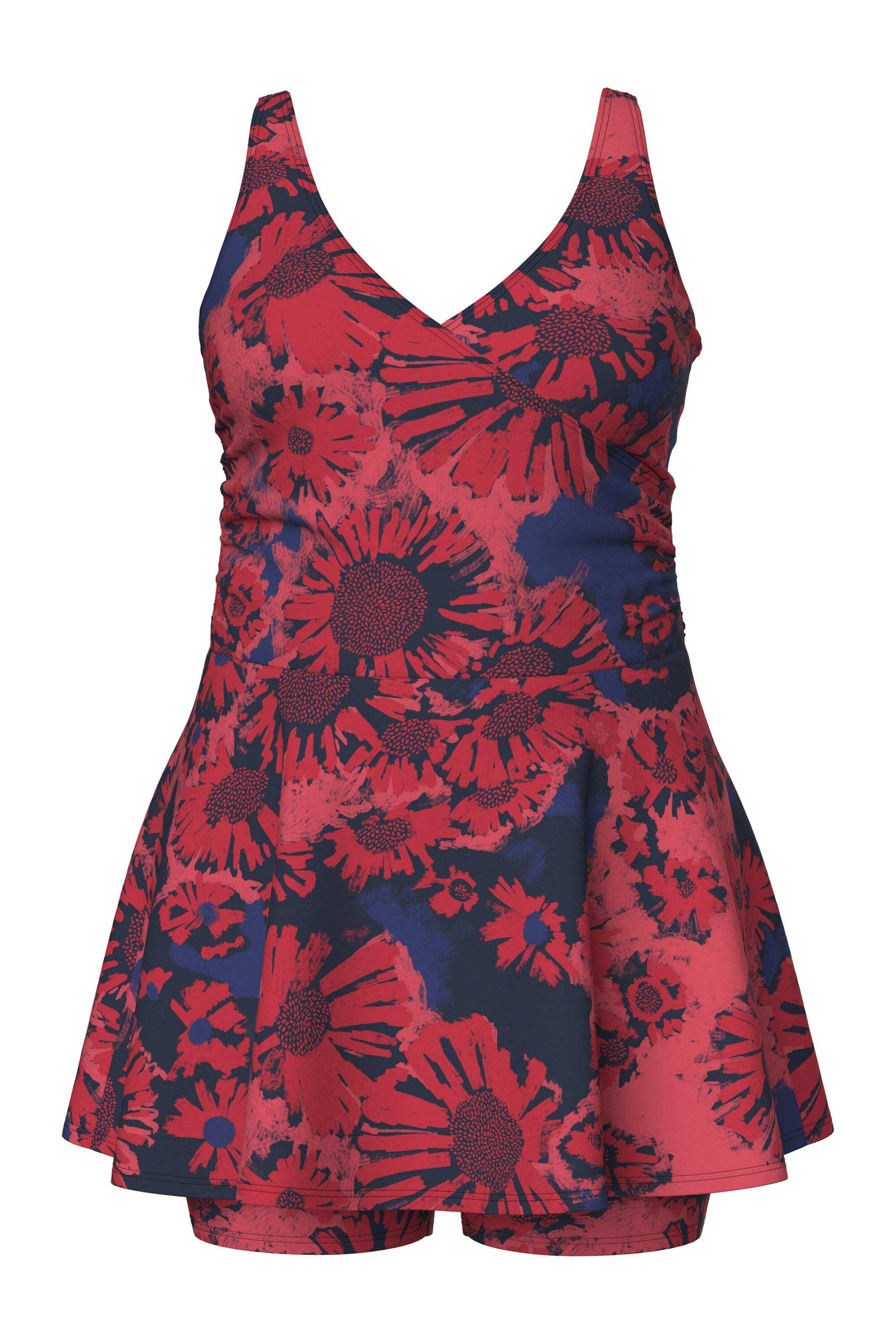 Ulla Popken Minimizer Badpakjurk in Rood: voorkant