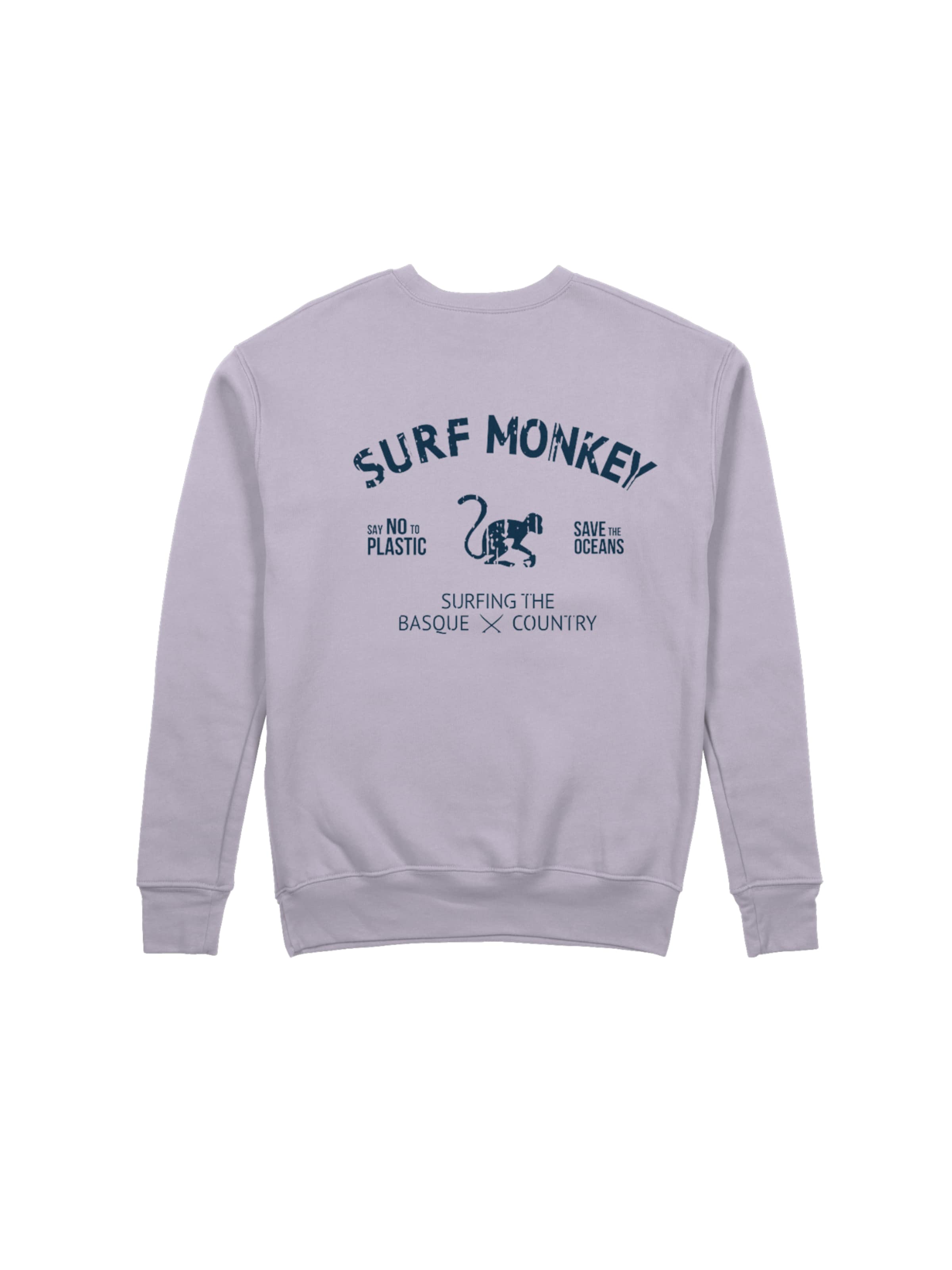 Sweat-shirt 'Rette das Ozean' Surf Monkey en violet : devant