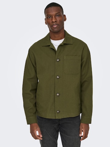 Only & Sons - Ajuste regular Camisa 'ONSRONNIE' en verde