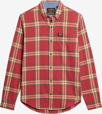 Superdry Comfort fit Button Up Shirt in Red: front