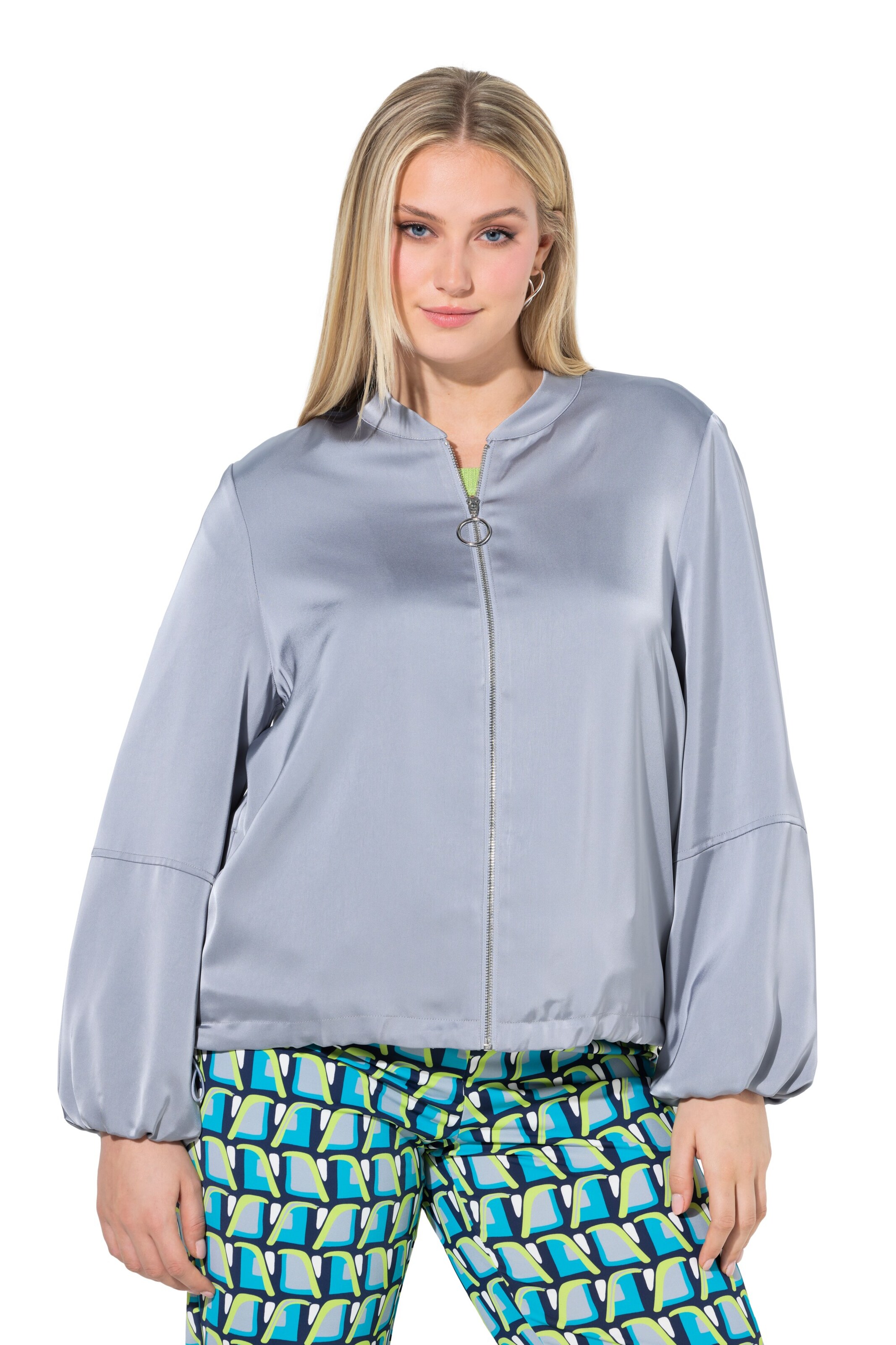 Ulla Popken Between-Season Jacket in Grey: front