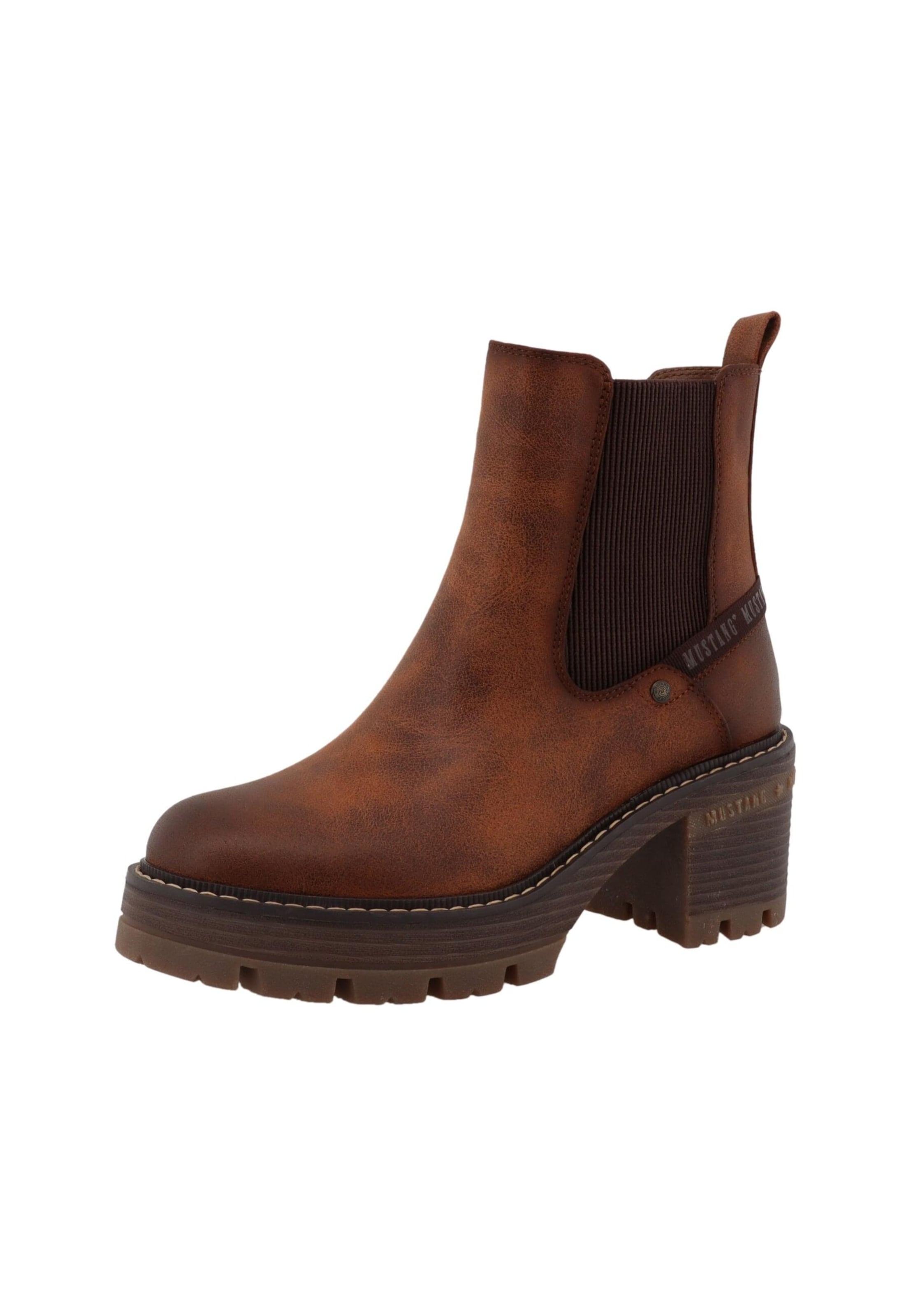 MUSTANG Боти Chelsea 'Madlin' в кафяво: отпред