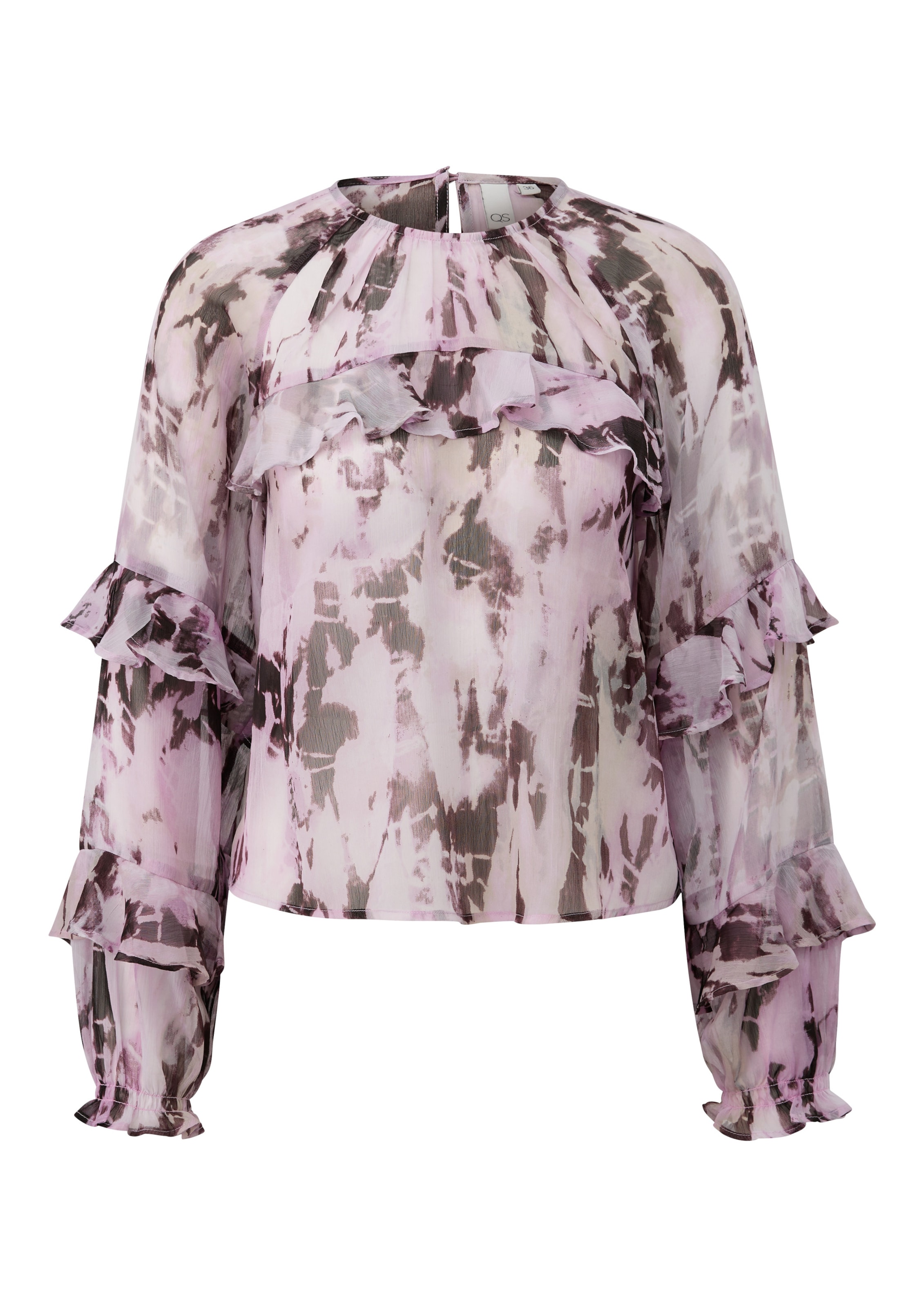 QS Blouse in de kleur Lichtroze / Zwart, Productweergave