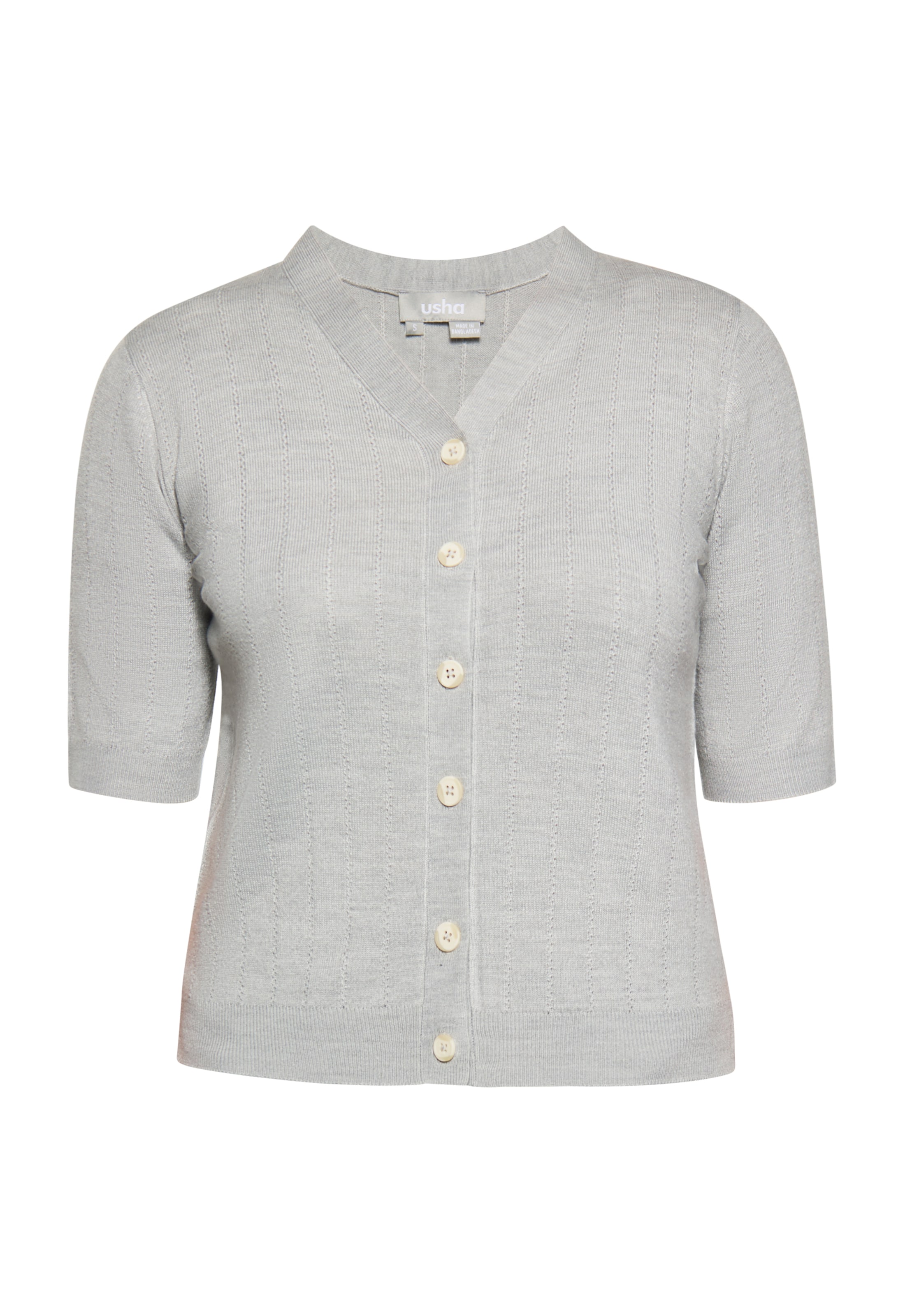 Usha Плетена жилетка в сиво: отпред