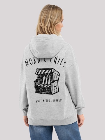 Sweat-shirt 'Knut und Jan Scribble Logo Black' F4NT4STIC en gris : devant