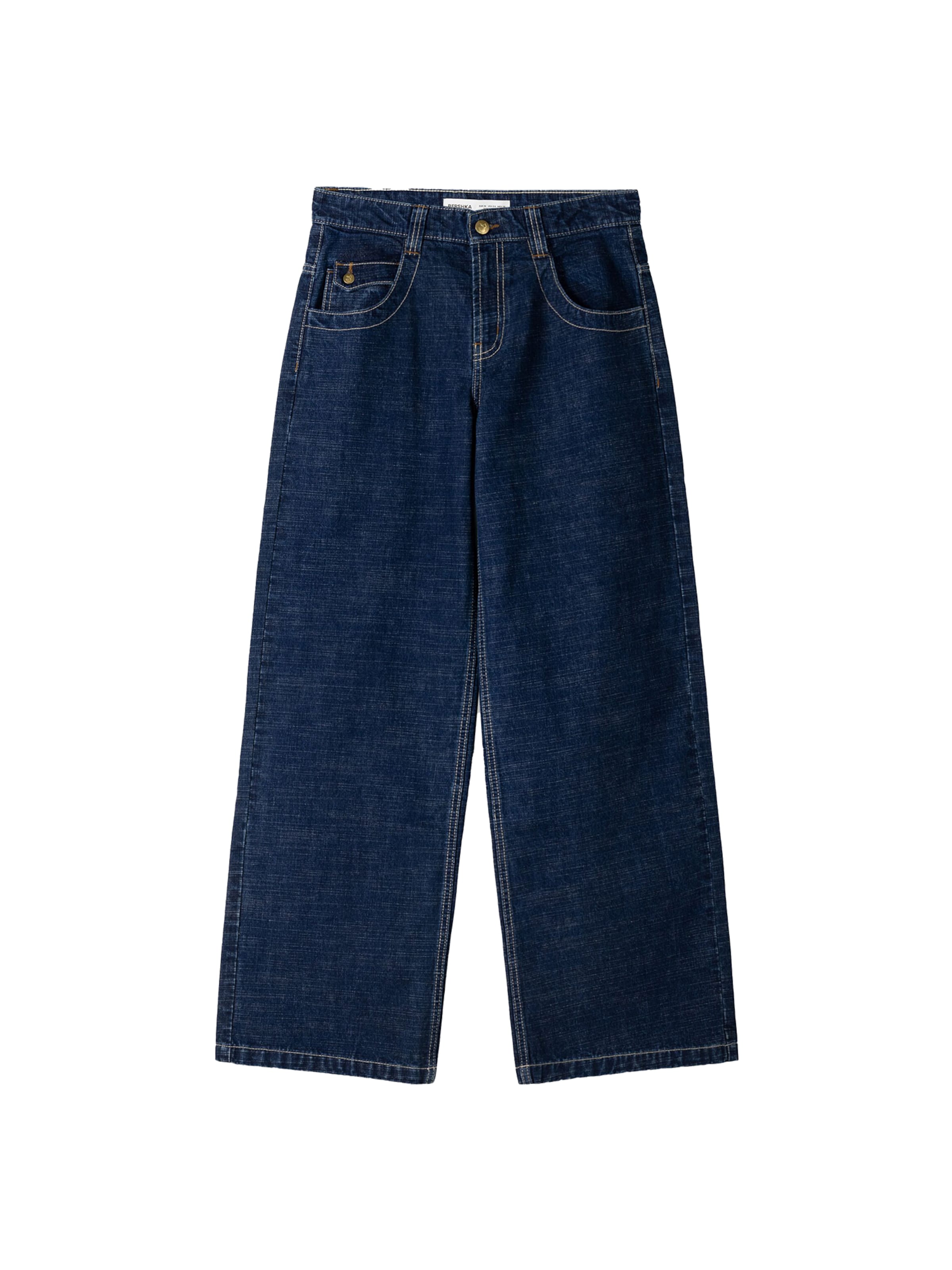 Bershka Wide Leg Jeans in Blau: Vorderseite