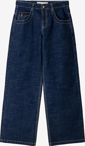 BershkaWide Leg/ Široke nogavice Traperice - plava boja: prednji dio