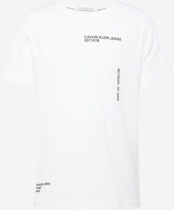 T-Shirt Calvin Klein Jeans en blanc : devant