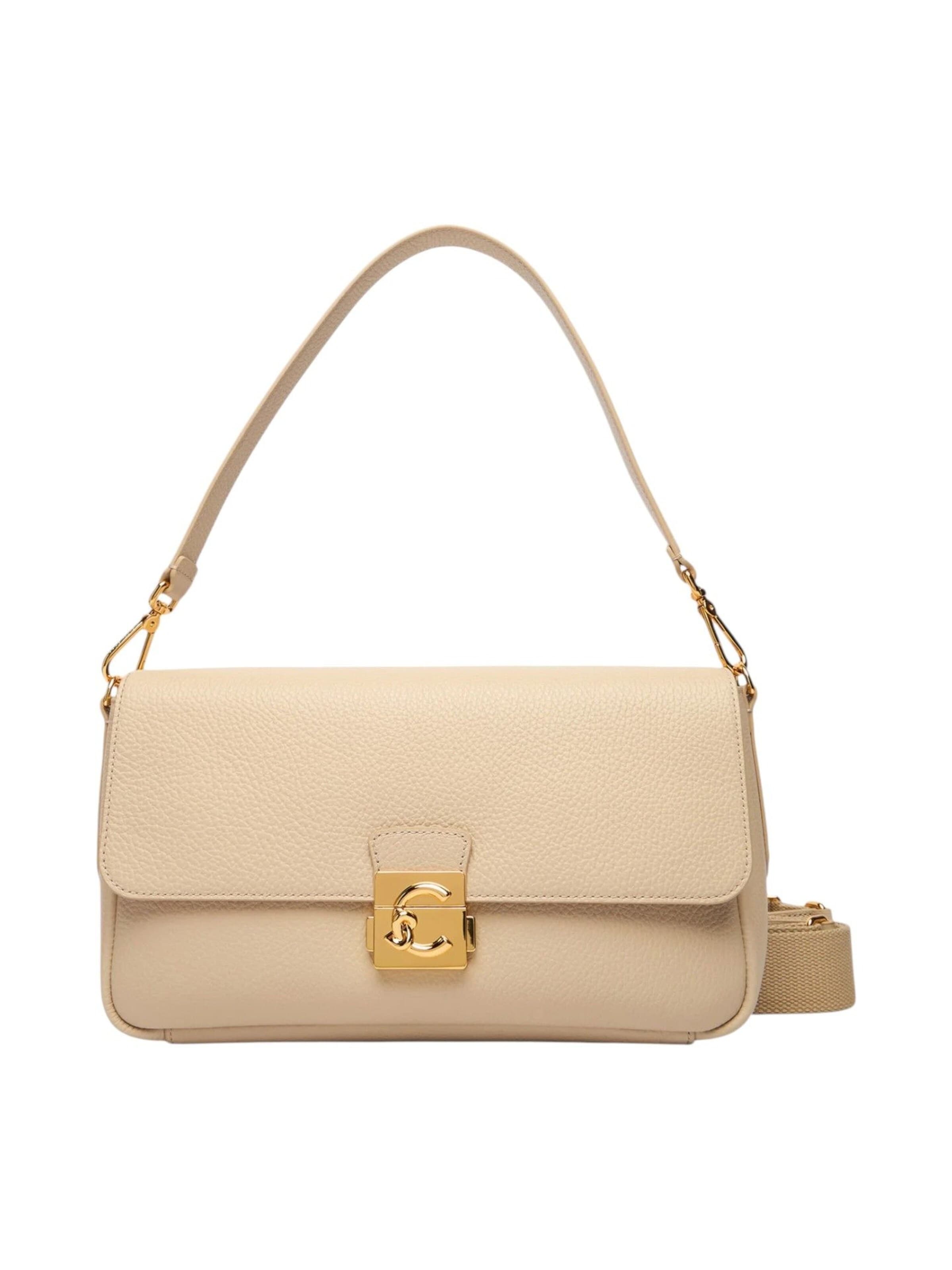 Coccinelle Handbag 'Handbag Grained Leather' in Beige: front