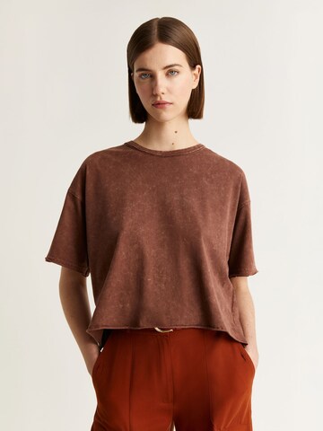Scalpers Shirt 'New Back Skull' in Brown: front