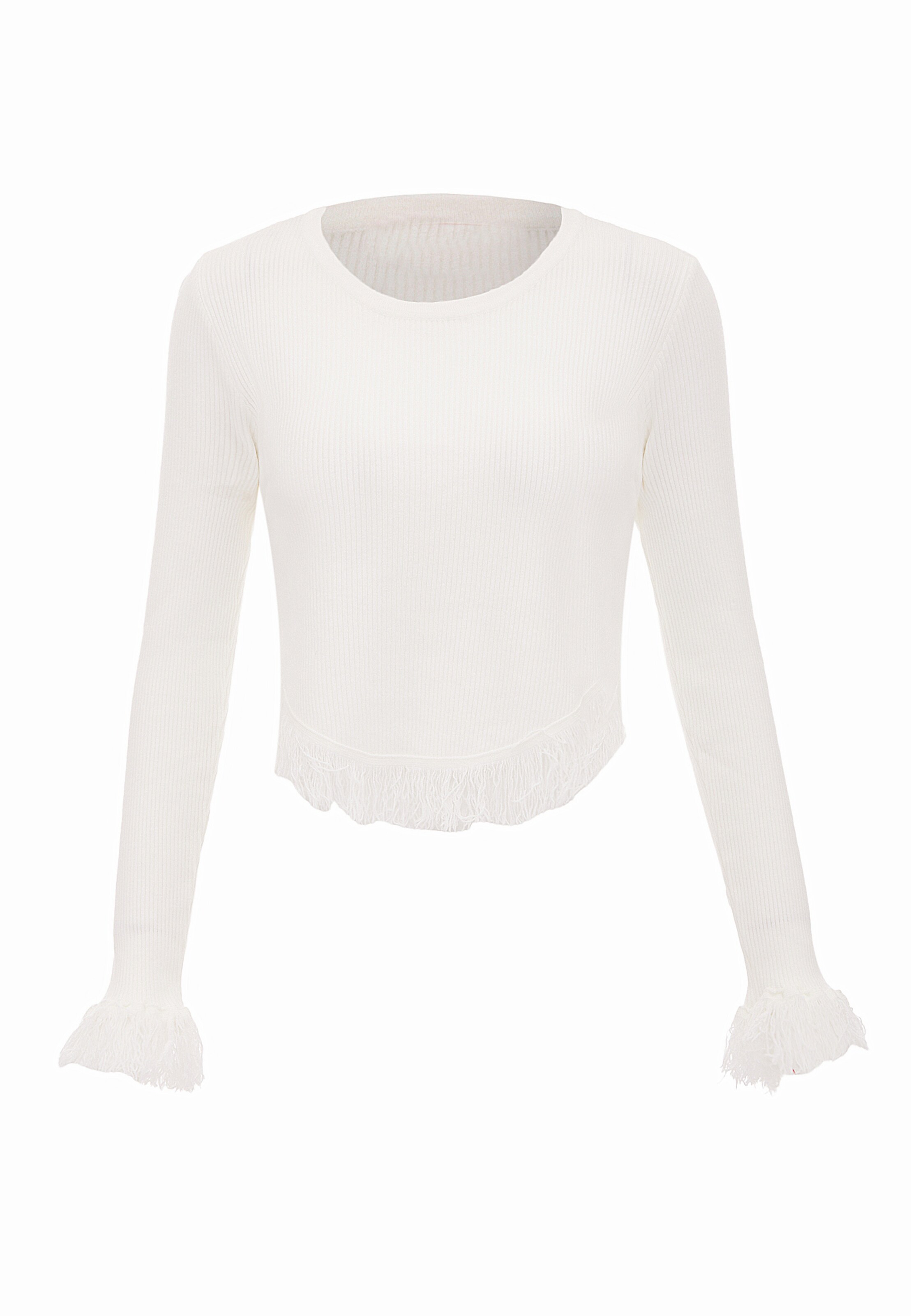 Pull-over swirly en blanc : devant