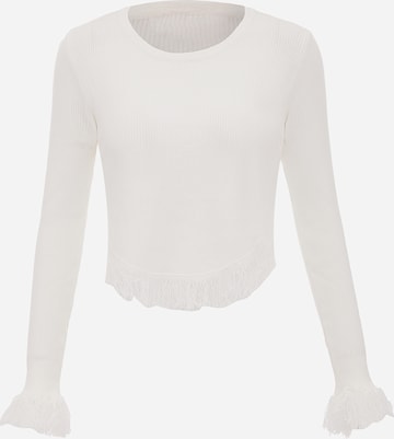 swirly Пуловер в бяло: отпред