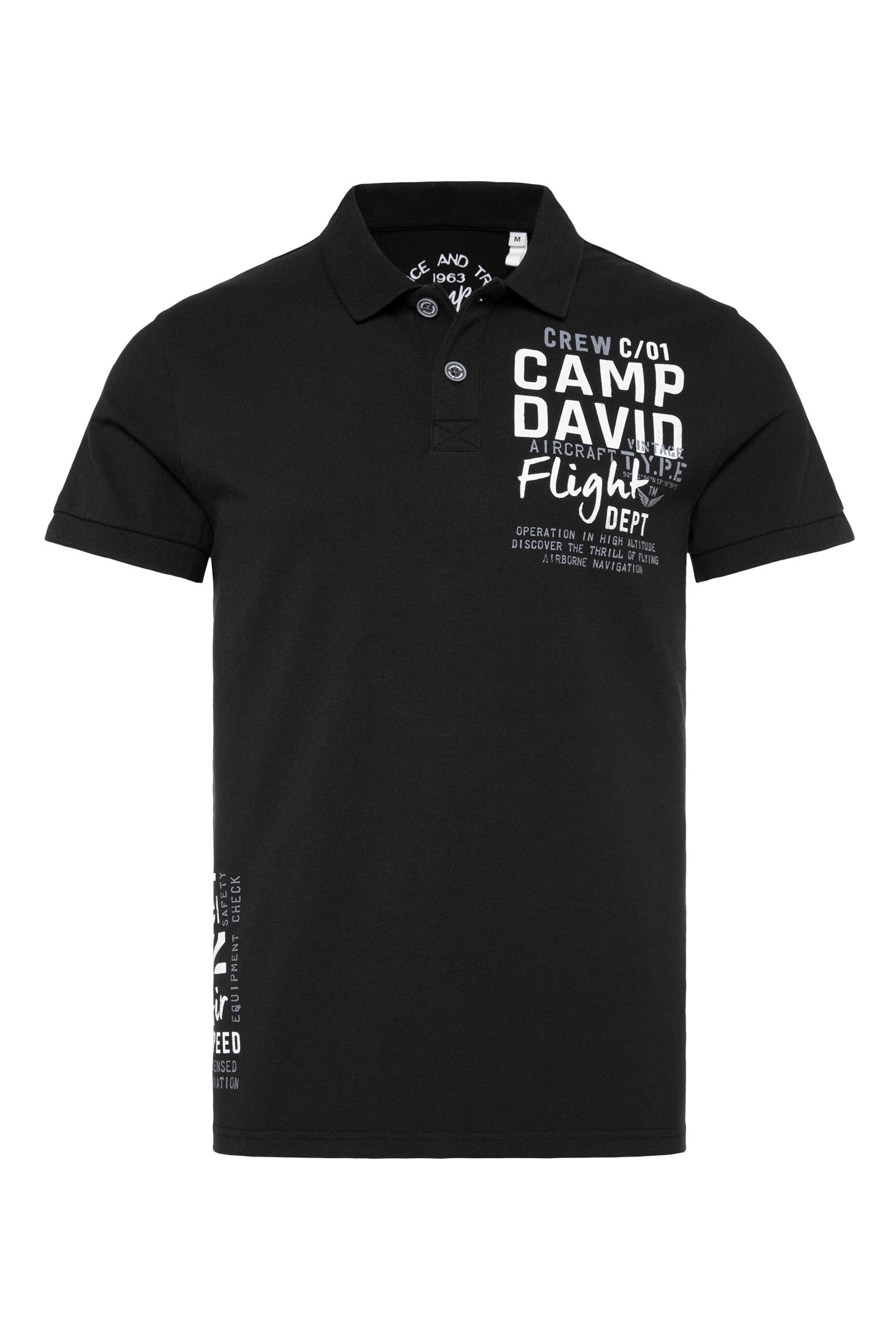 CAMP DAVID Shirt in Schwarz: Vorderseite